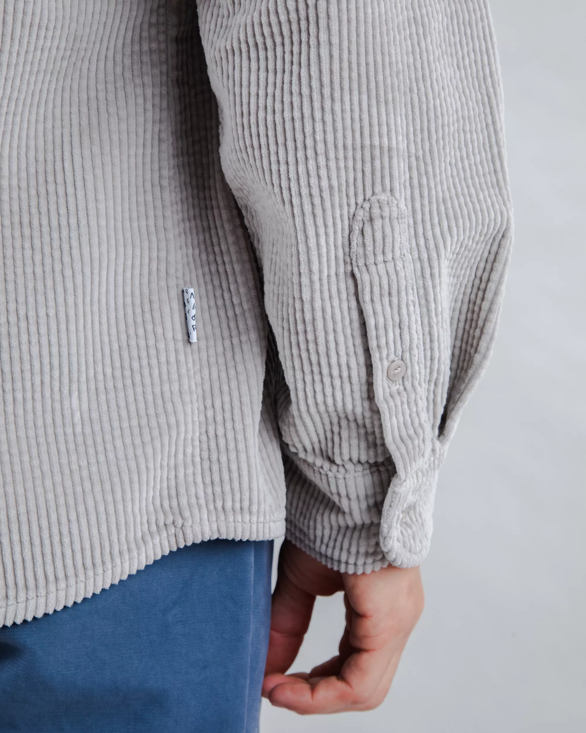 Corduroy Overshirt Grey - Image 6