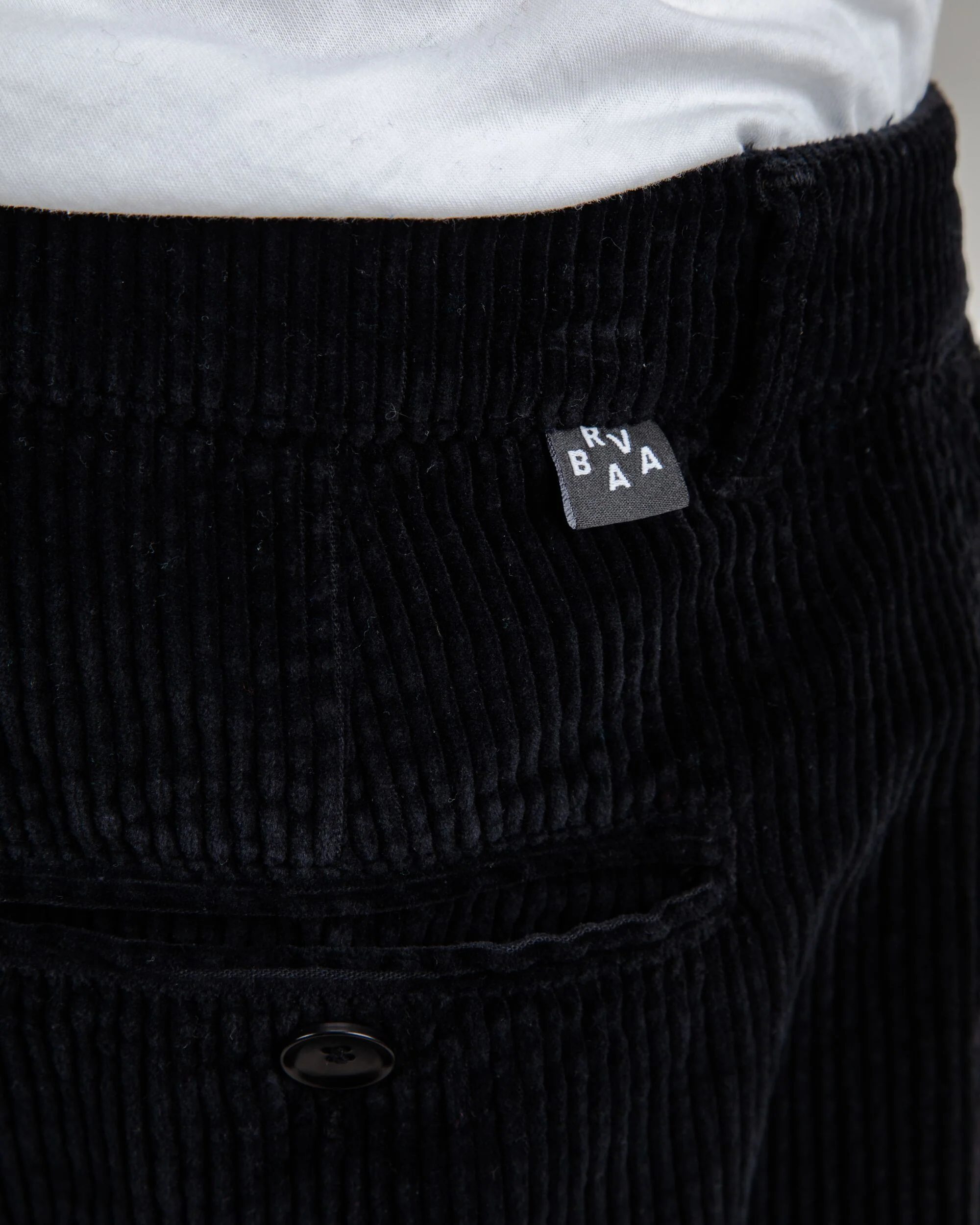 Corduroy Pleated Chino Pants Black - Image 4