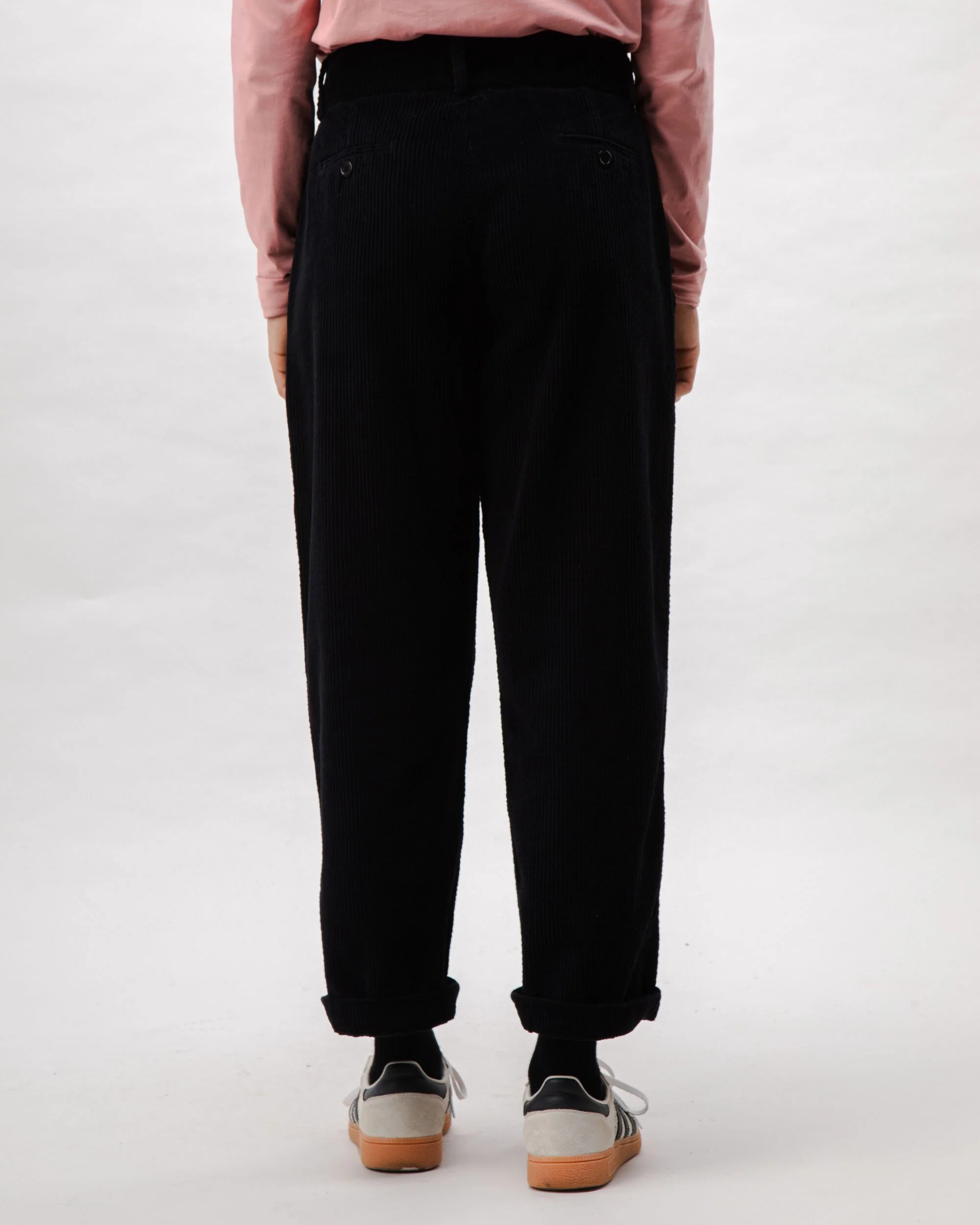 Corduroy Pleated Pants Black - Image 5