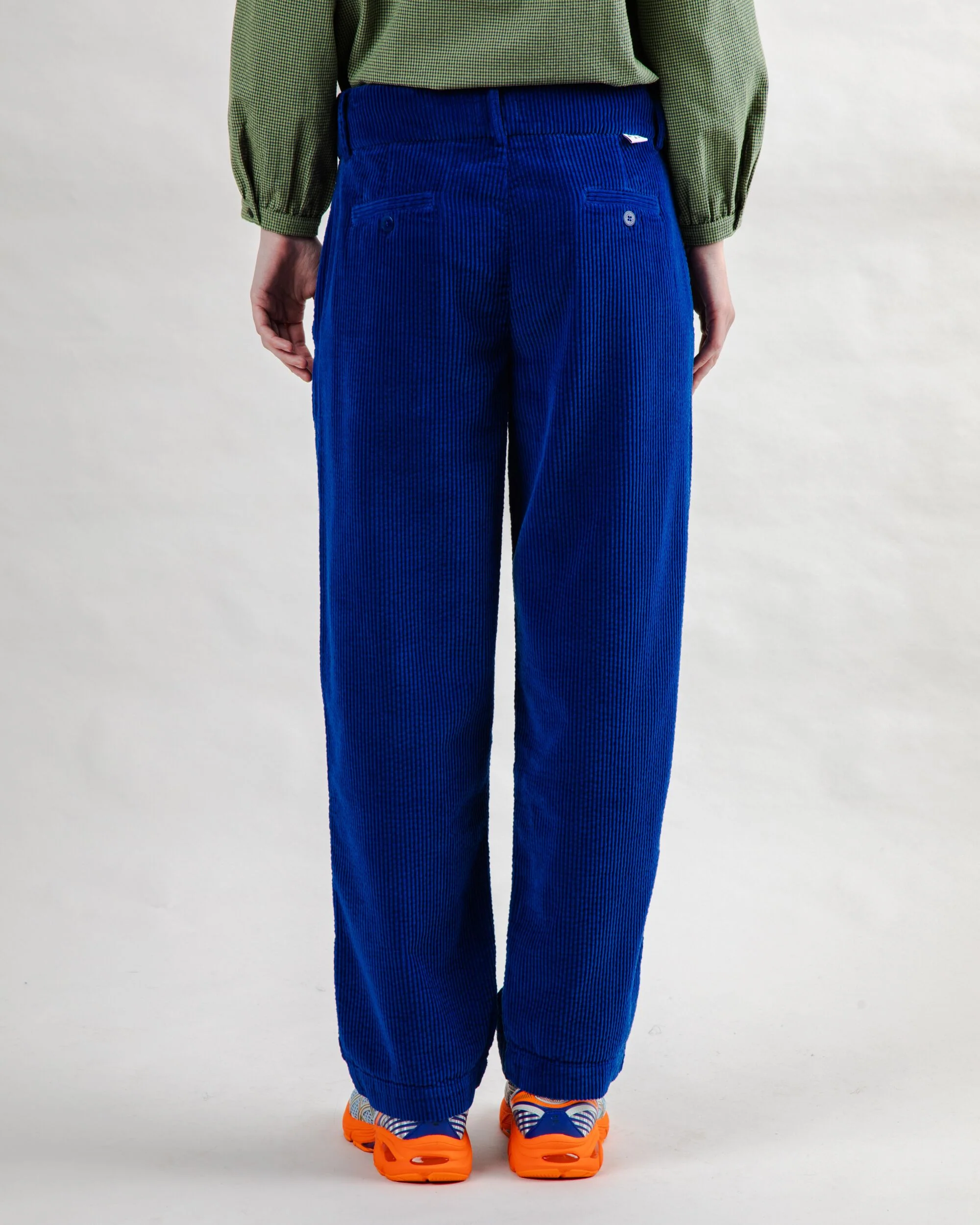Corduroy Pleated Pants Klein Blue - Image 5