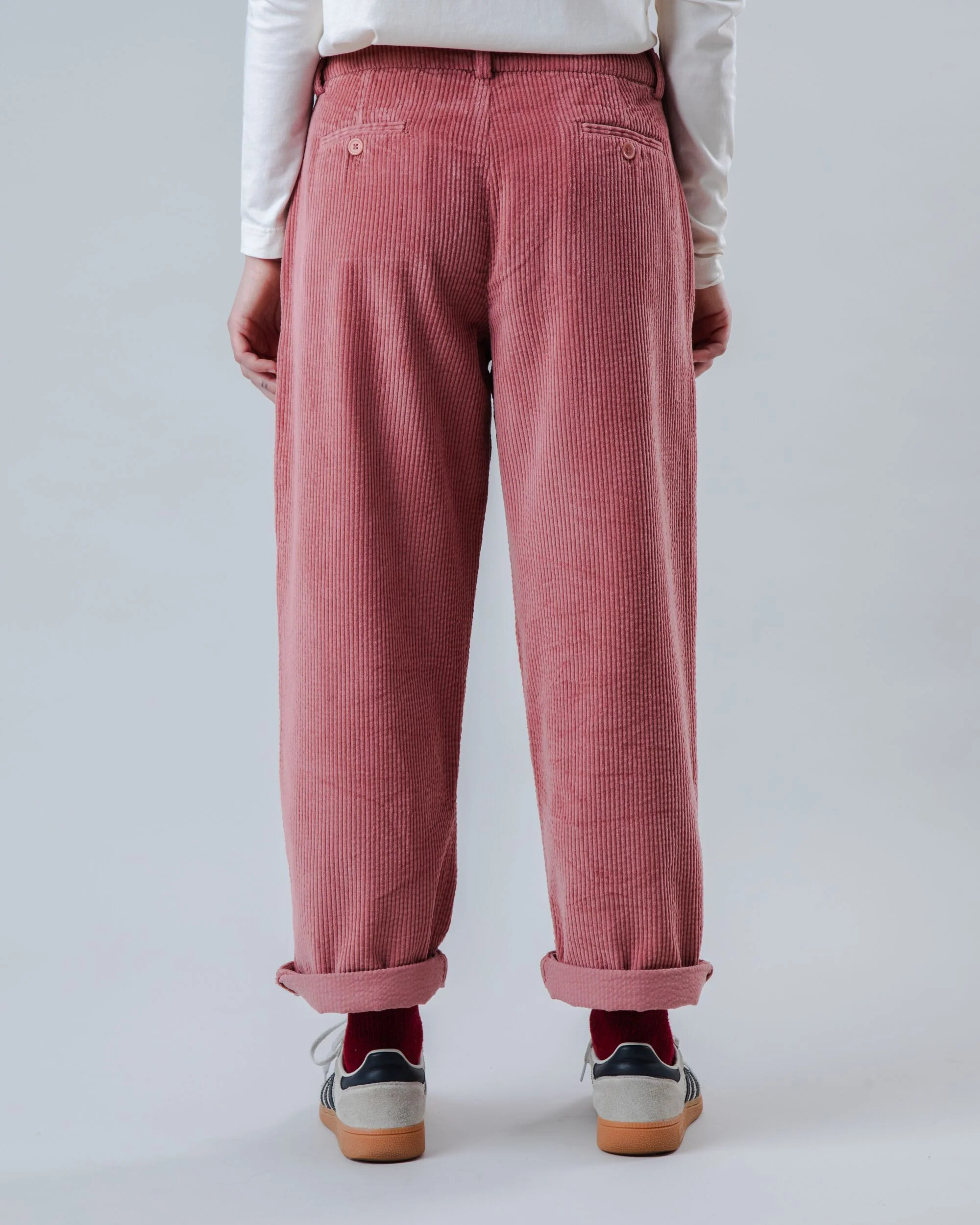 Corduroy Pleated Pants Rose - Image 4