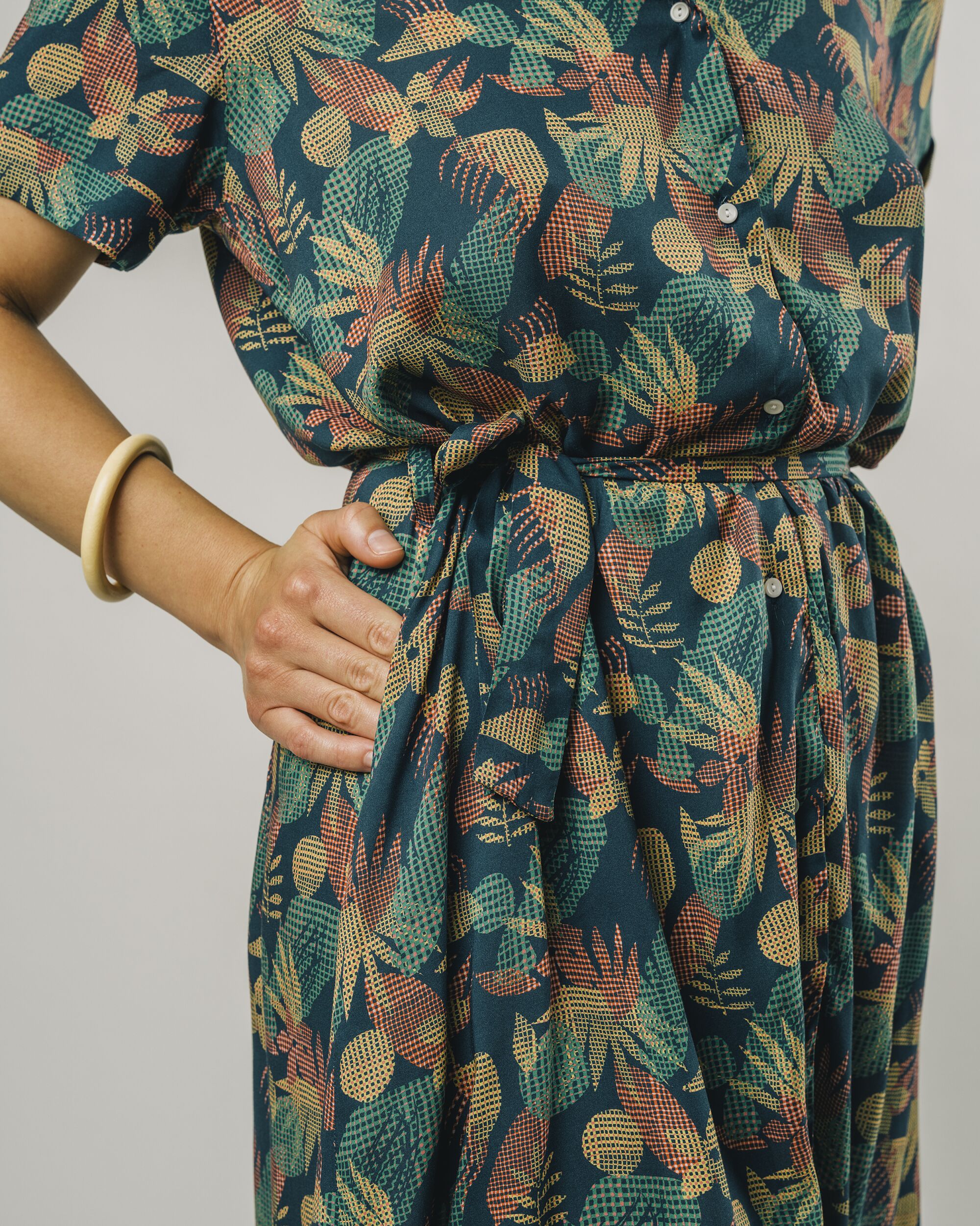 Flower Vichy Long Dress Navy - Image 6