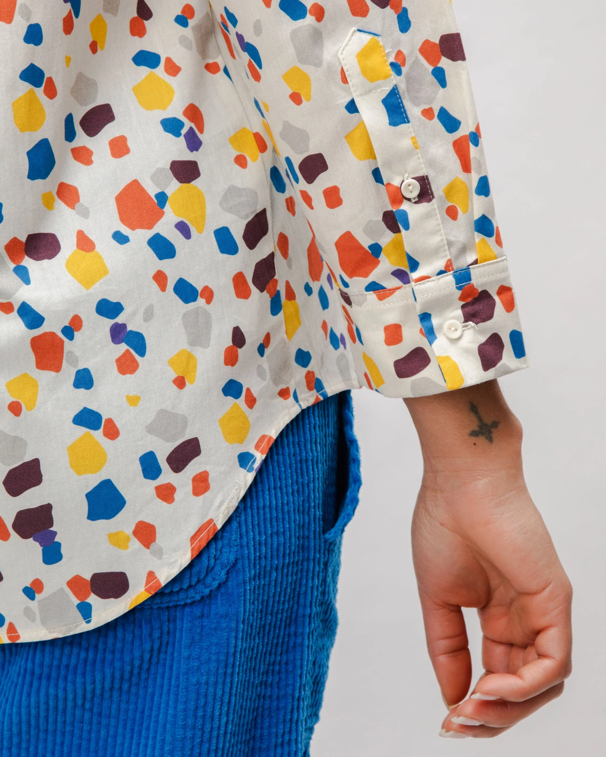 Geo Cotton Blouse Ecru - Image 6