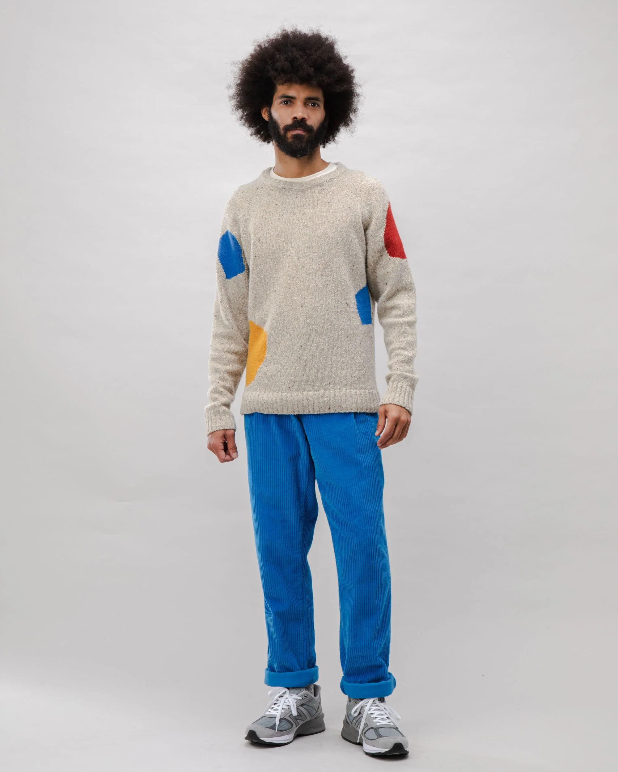 Geo Raglan Wool Sweater Melange - Image 3
