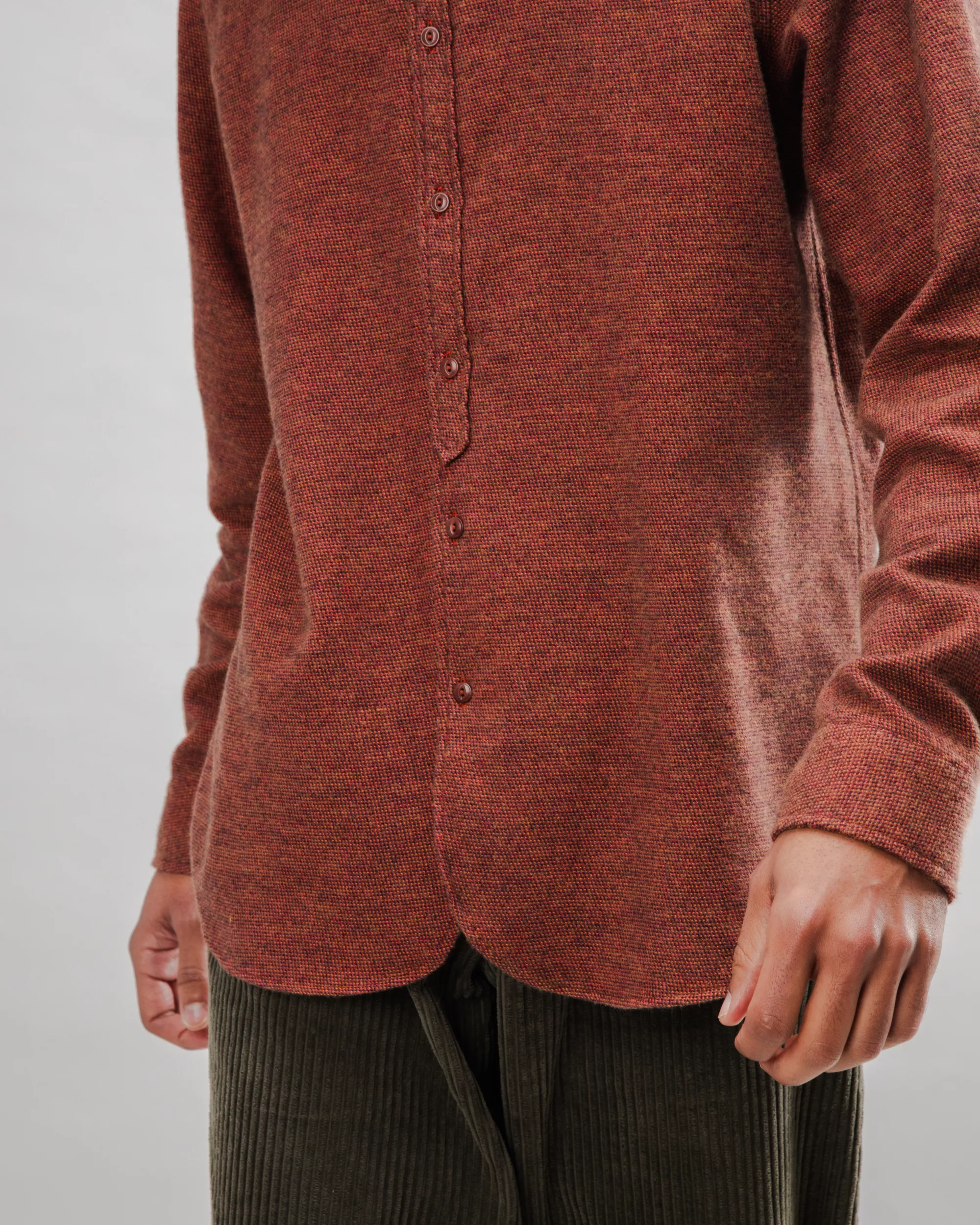 Mouline Flannel Overshirt Orange - Image 6