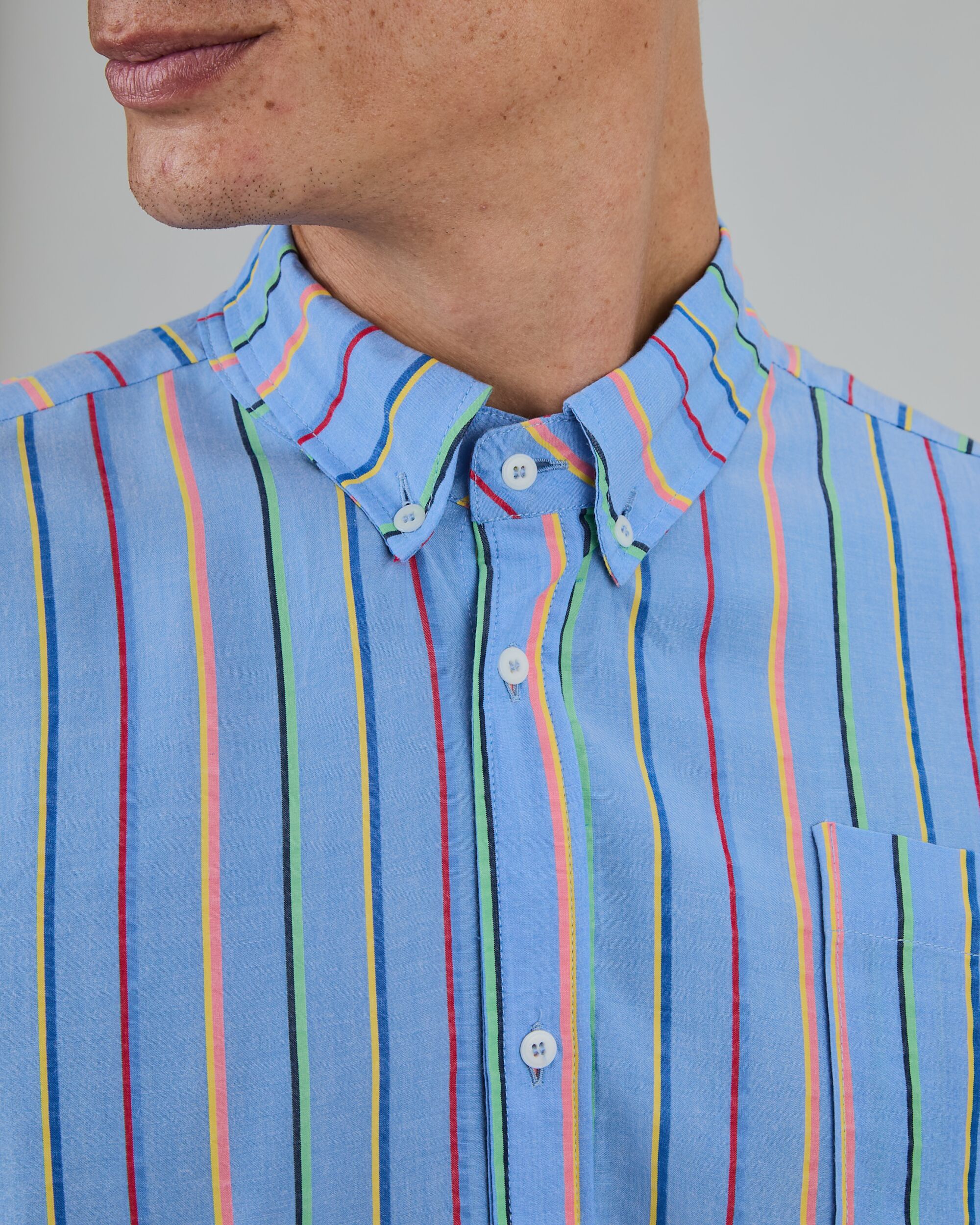 Multicolor Stripes Boxy Man Shirt - Image 4