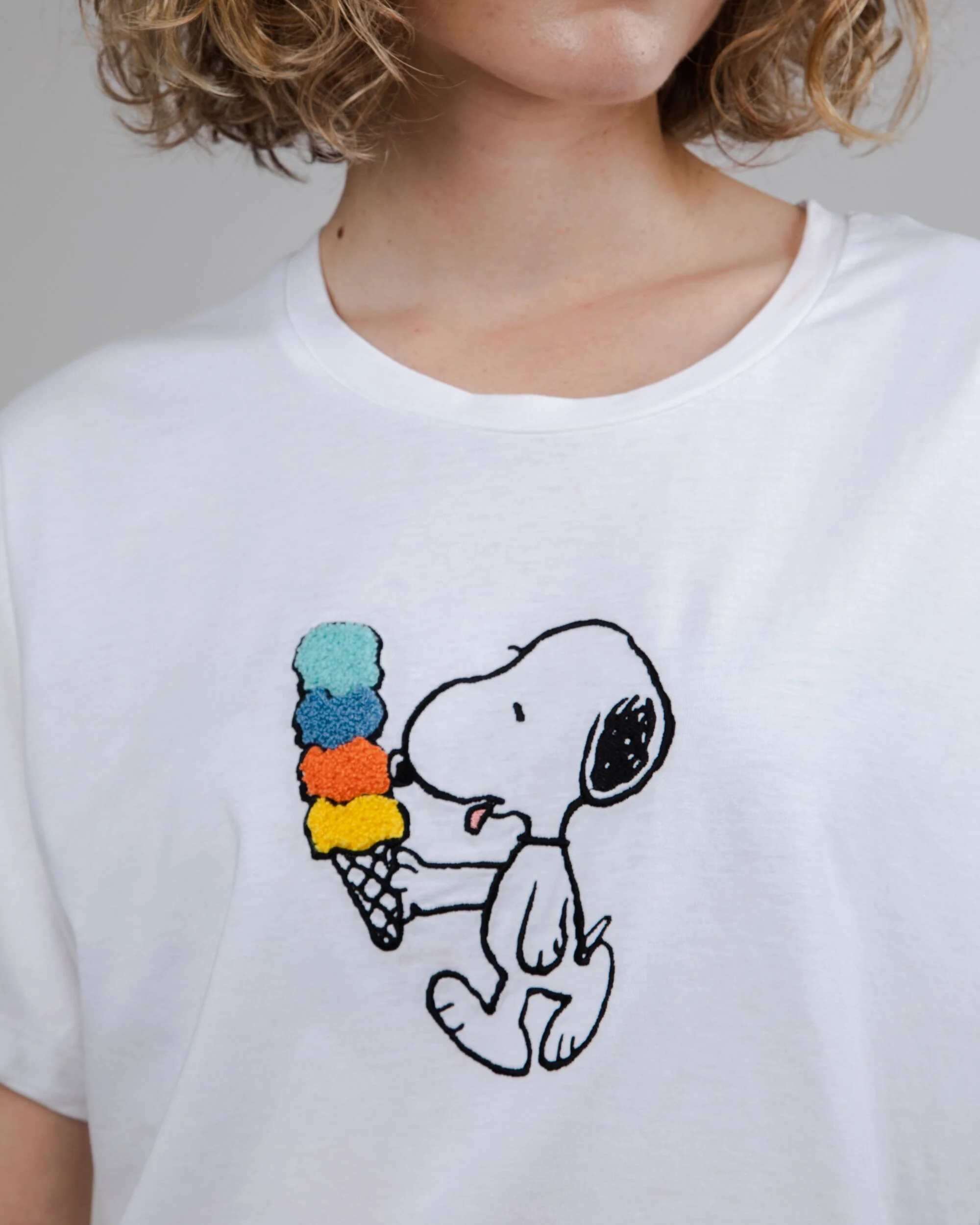 Peanuts Icecream Oversize Tee White - Image 4