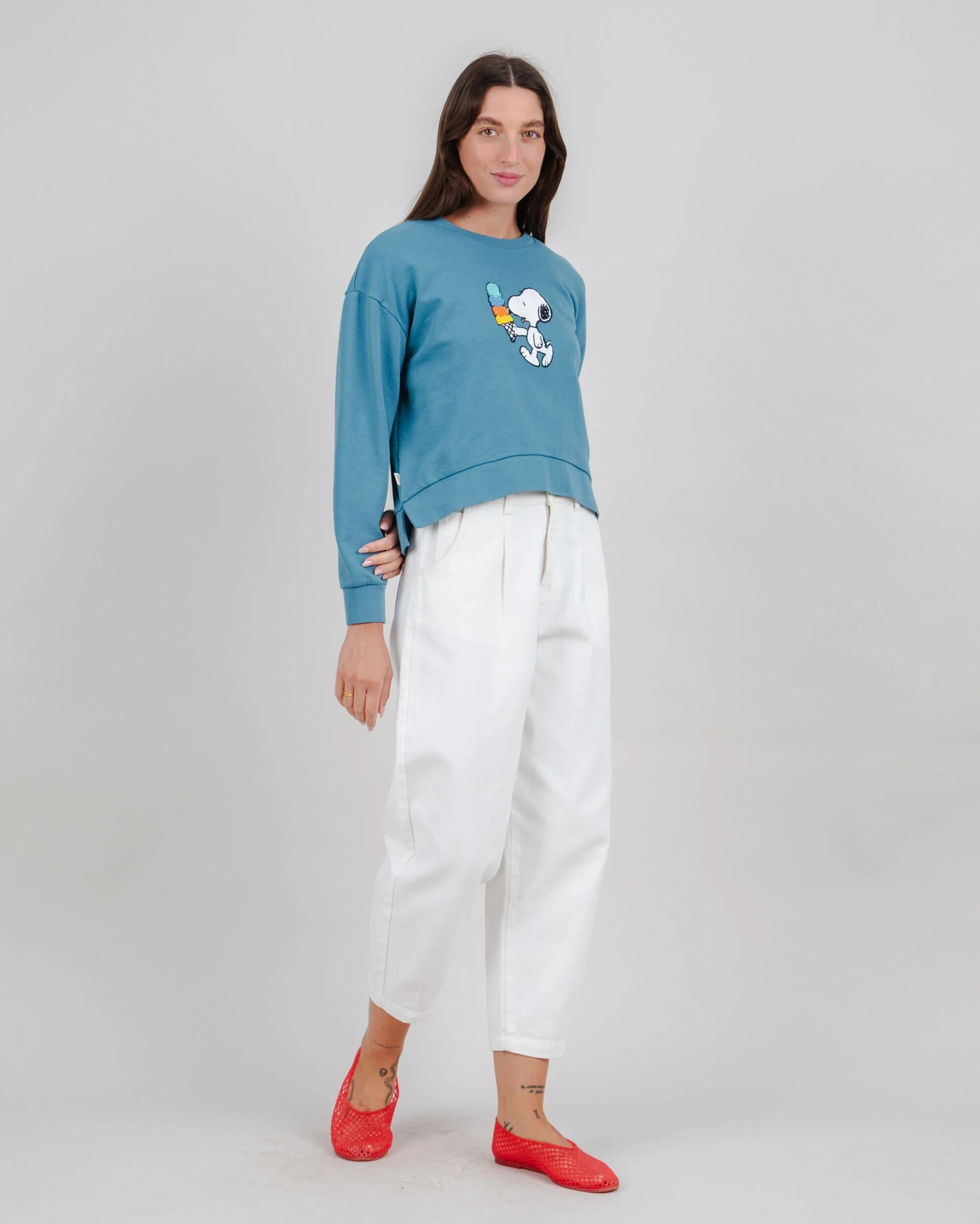 Peanuts Icecream Sweatshirt Blue - Image 6
