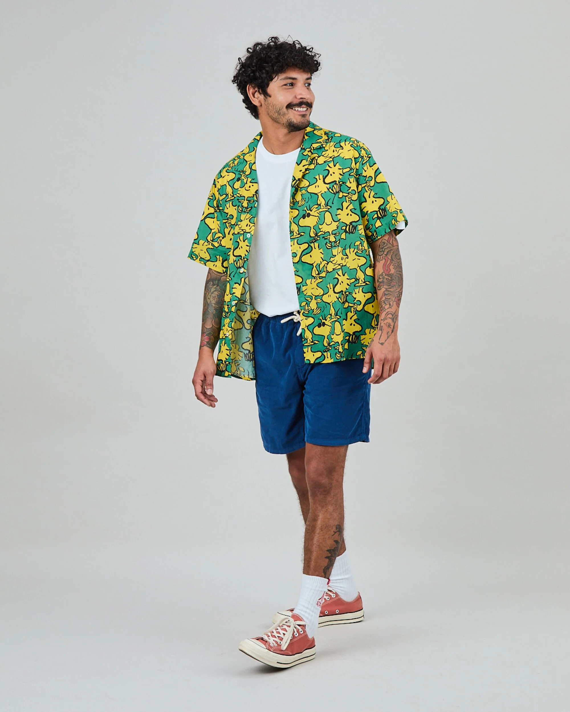 Peanuts Woodstock Aloha Shirts Green - Image 3