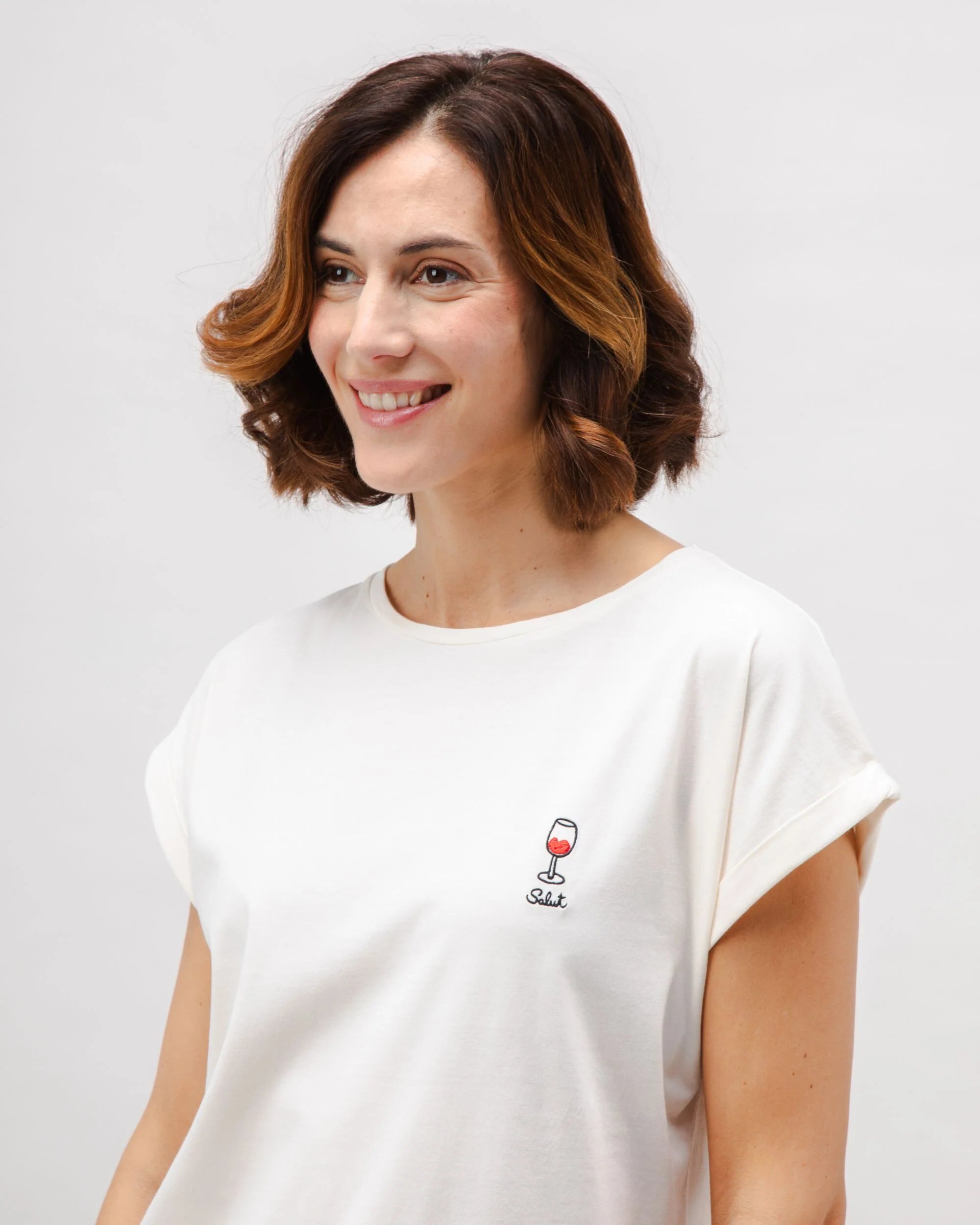 Salut Scoop Cotton Tee Ecru - Image 4
