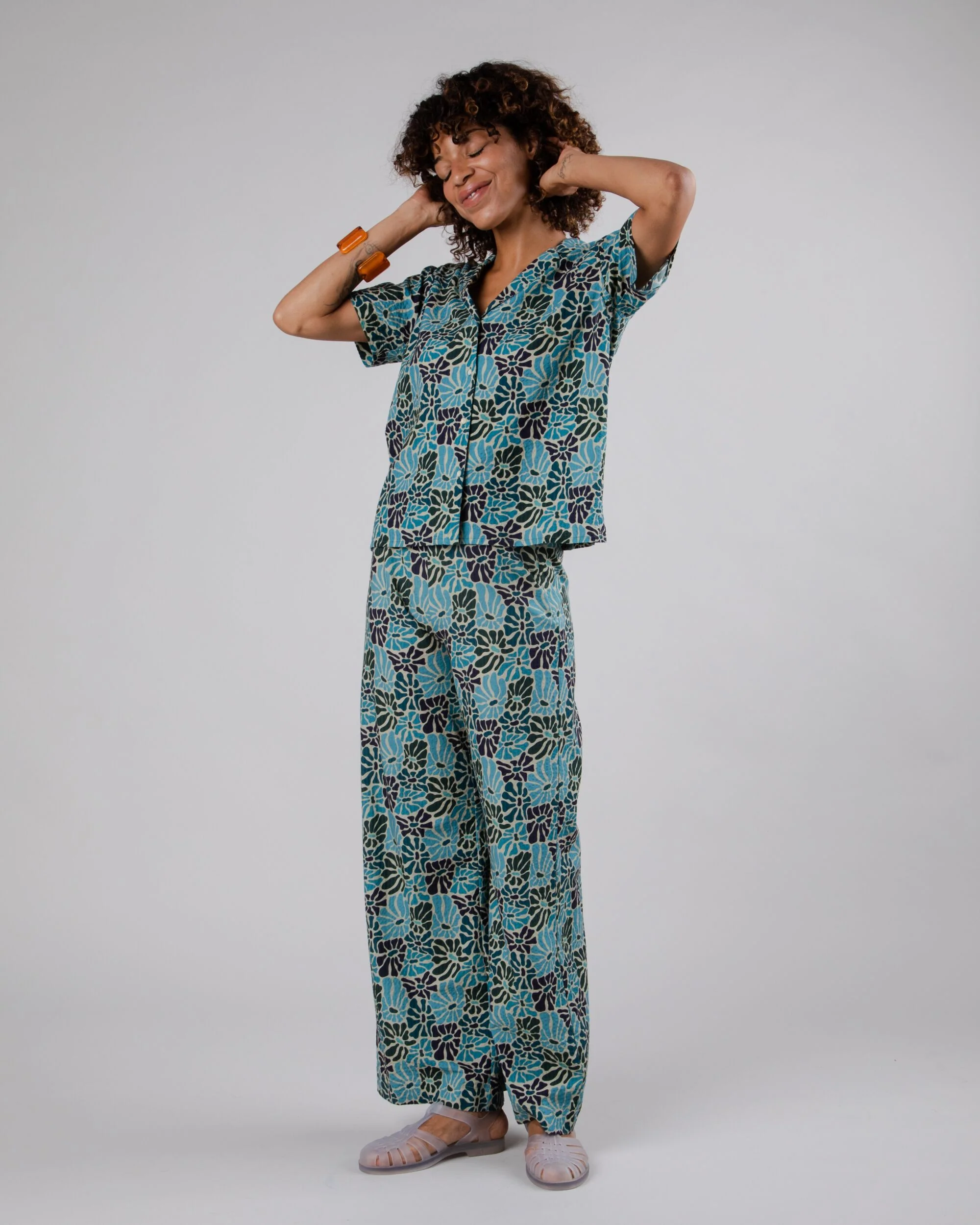 Spring Aloha Blouse Blue - Image 3