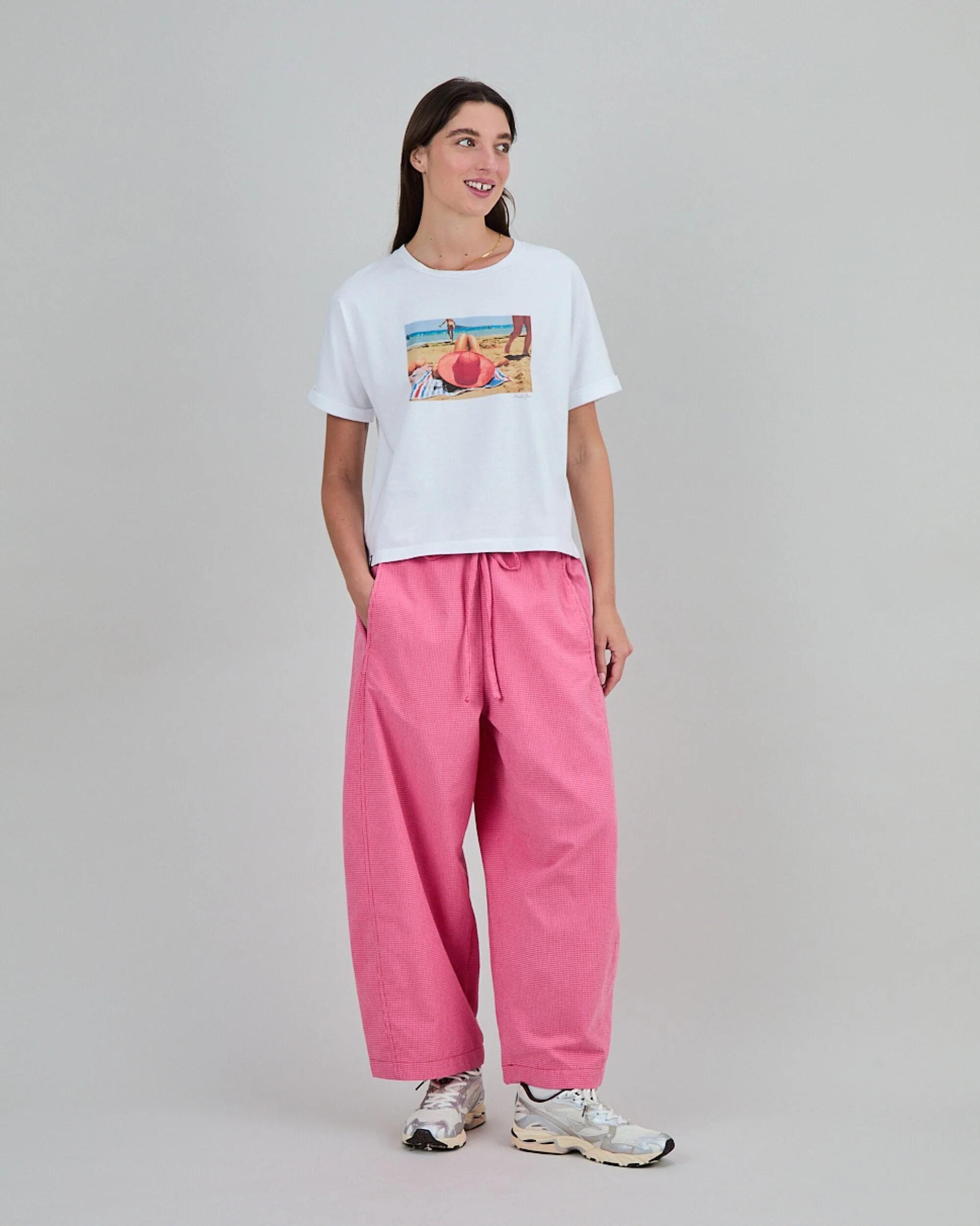 Checks Balloon Pants Pink - Image 3